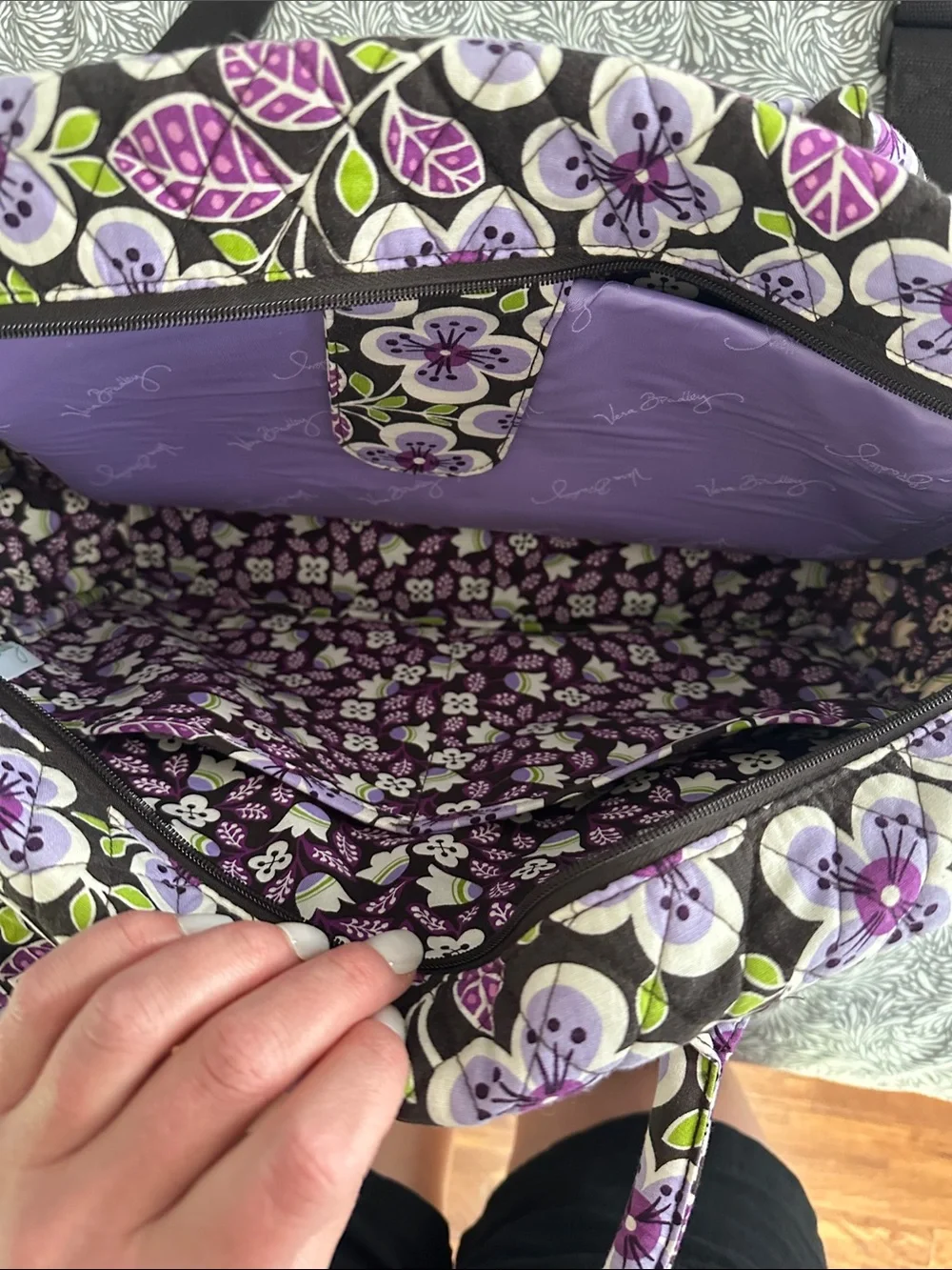 Vera Bradley Floral Quilted Laptop Bag in Purple